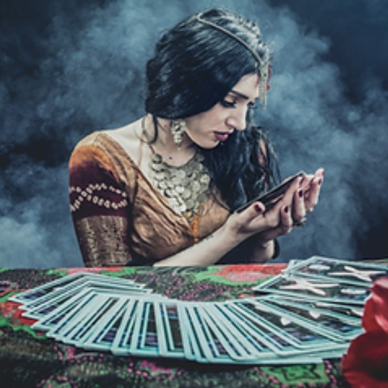 Traditional tarot reader gypsy